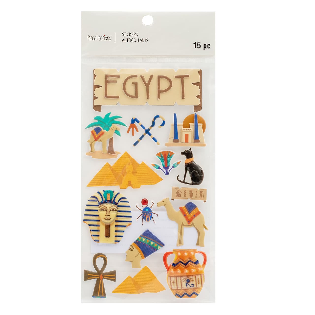12 Pack: Egypt Dimensional Stickers by Recollections™